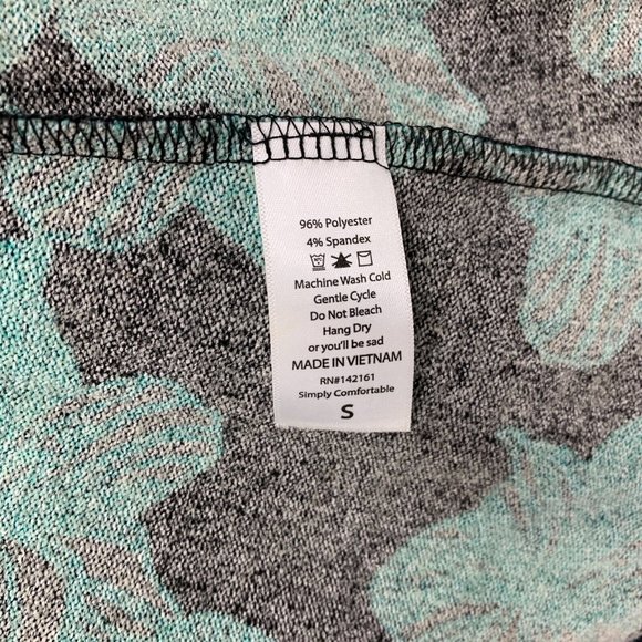 LuLaRoe Sarah Cardigan Black Blue Floral Duster Open Front Pockets - Picture 9 of 9